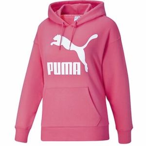 PUMA Big Cat Pink Large Classic Logo Oversized Hoodie EUC sz XL